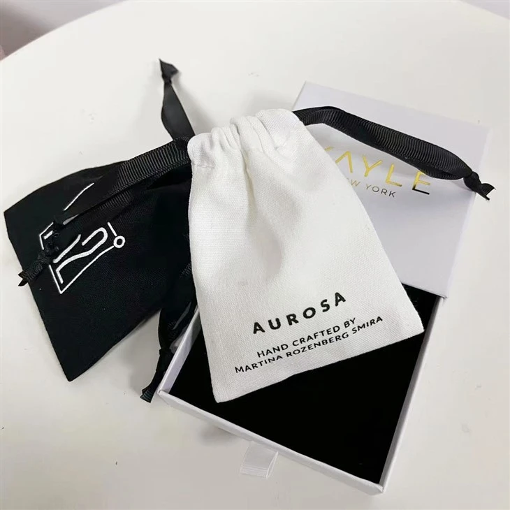 White Canvas Drawstring Bags